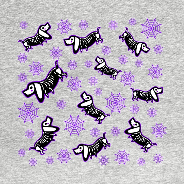 Spooky Halloweenie Dog Pattern by Designs_by_KC